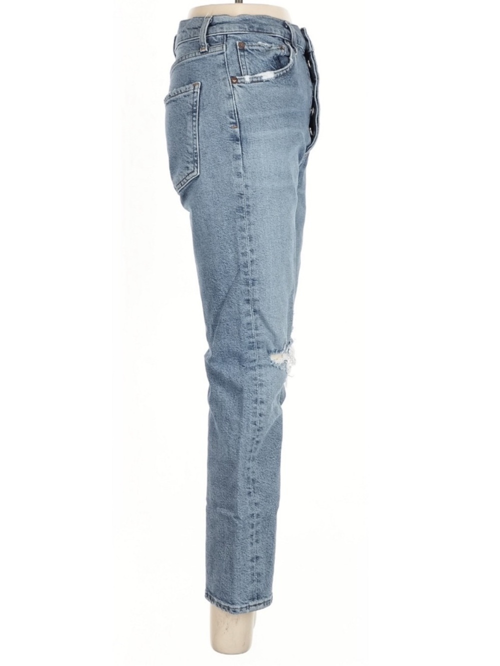 AGOLDE Riley High Rise Straight Crop Jeans 25 Distressed Light Wash Denim - Picture 4 of 7